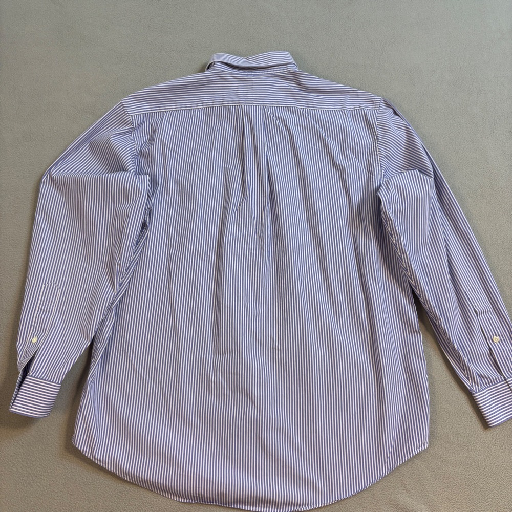 Jos A Bank Executive Collection 16.5 35 Blue White Striped Button Down Shirt - Picture 4 of 7